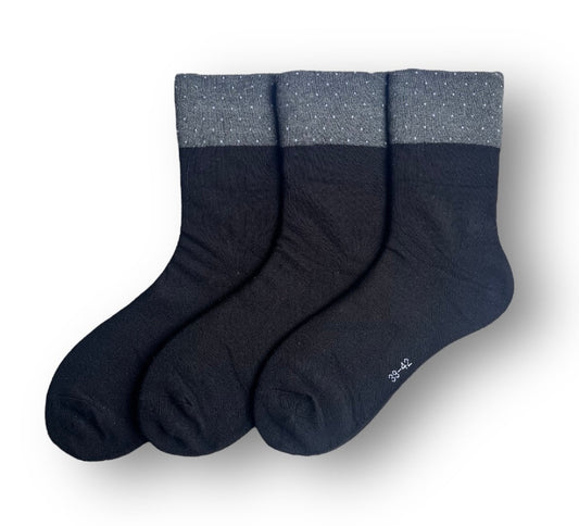 3 para ženskih čarapa bez gume 39-42, 5339 sivi rub
